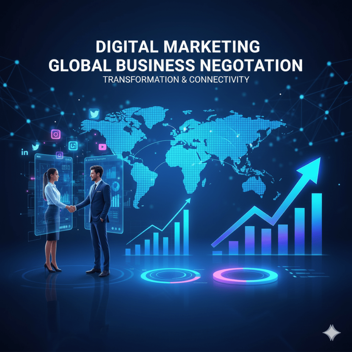 Accord commerciale illustrant les négociations dans le marketing digital