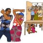 Femme vulnérable subissant la violence et appelant à la protection des droits humains.