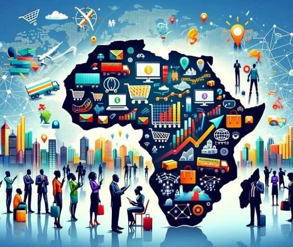Illustration du commerce en ligne en Afrique