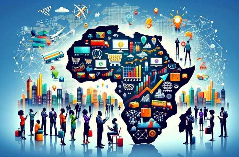 Illustration du commerce en ligne en Afrique