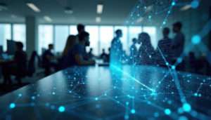 Image montrant les bénéfices de 'IA pour les PME, incluant automatisation et a croissance des revenus et l'éfficacité opérationnelle