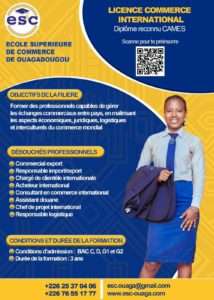 Commerce International obtenez votre licence à ESC Ouagadougou