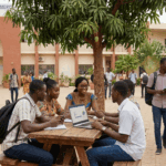 étudiants de l’ESC discutant des défis de l’enseignement supérieur et de l’innovation pédagogique