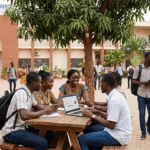 étudiants de l’ESC discutant des défis de l’enseignement supérieur et de l’innovation pédagogique