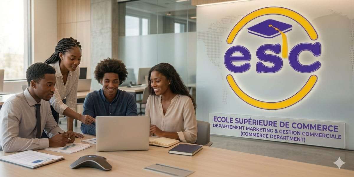 Etudiants travaillant sur un projet de marketing digital à ESC