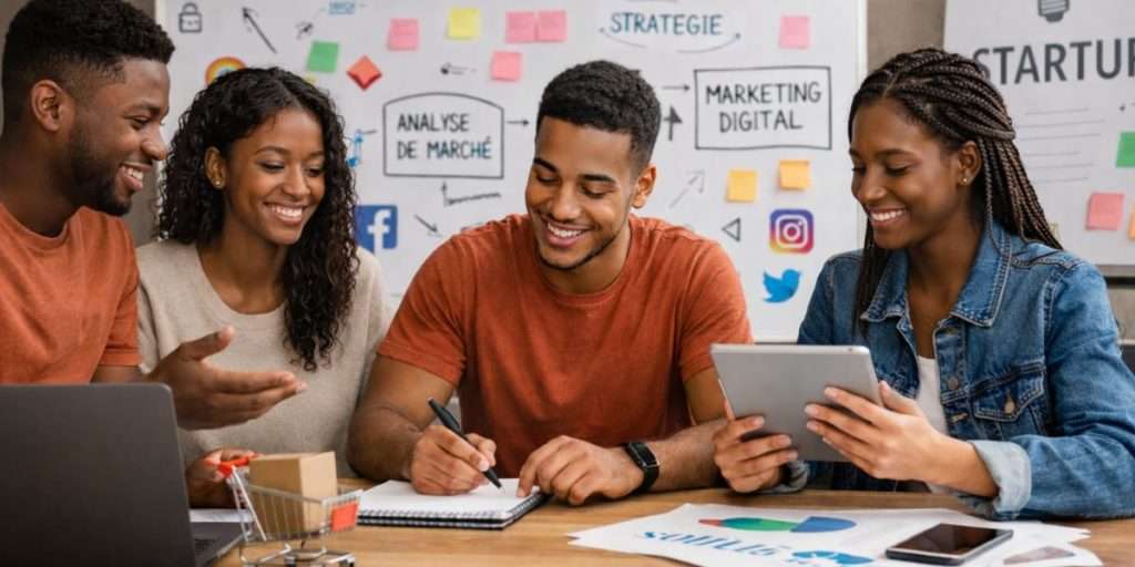 Etudiants en marketing digital et gestion commerciale
